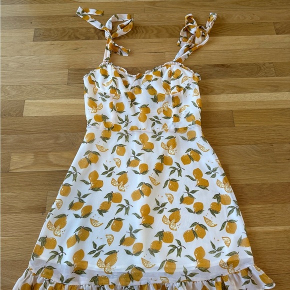 Aqua Women's Lemon Tree Lemon
Ruffle Mini Dress size small women's tie dresses - Picture 3 of 7